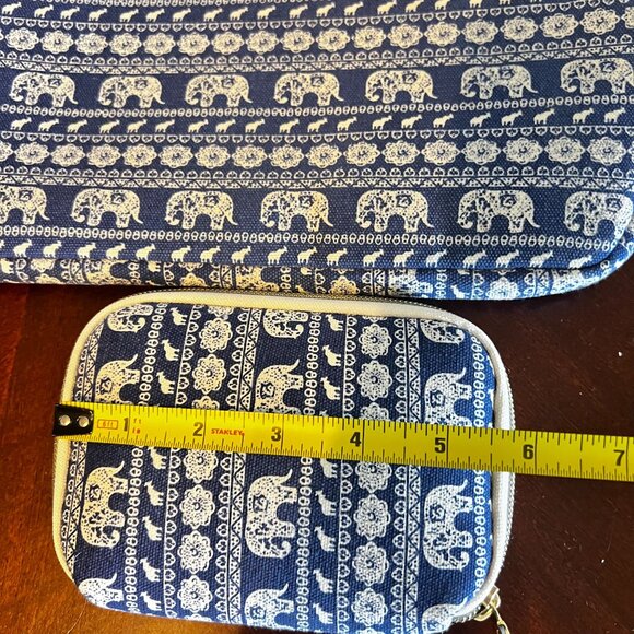 Kayond 3-Piece Canvas Laptop Sleeve Set Elephant Print Padded Protection Zipper - Picture 9 of 11